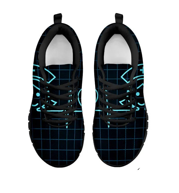 Black Mesh Nurse Sneakers With Picture of Nurse