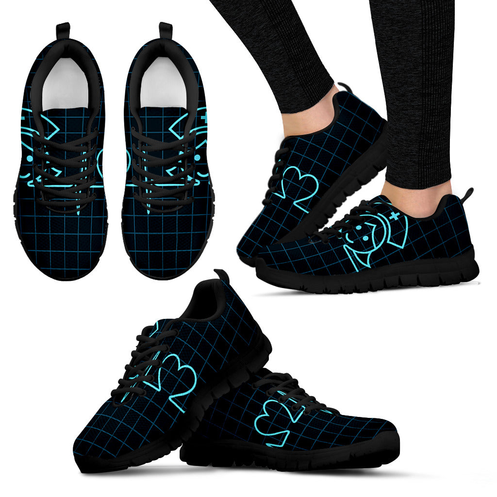 Nurse Face / Heart / EKG Sneakers - Nurse Kicks - Nurse Shoes 