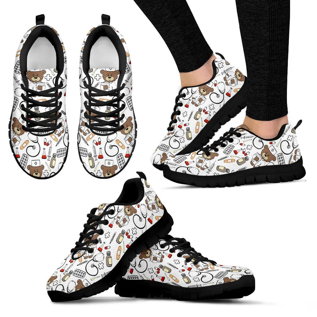 Bear Nurse Sneakers White