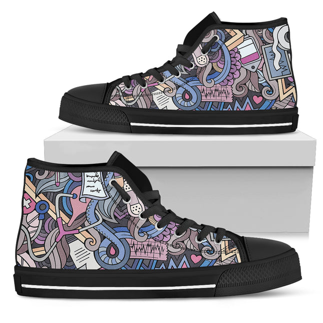 Nurse Canvas Hi Top 10 - Nurse Kicks - Nurse Shoes 
