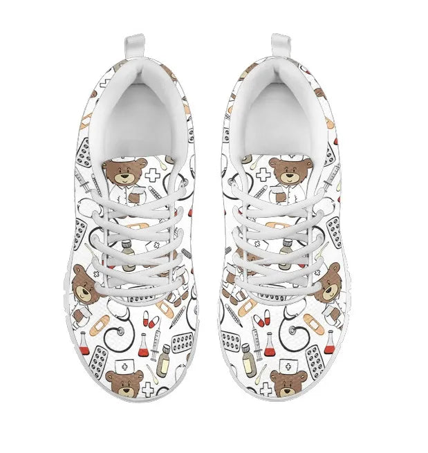 Bear Nurse Sneakers White