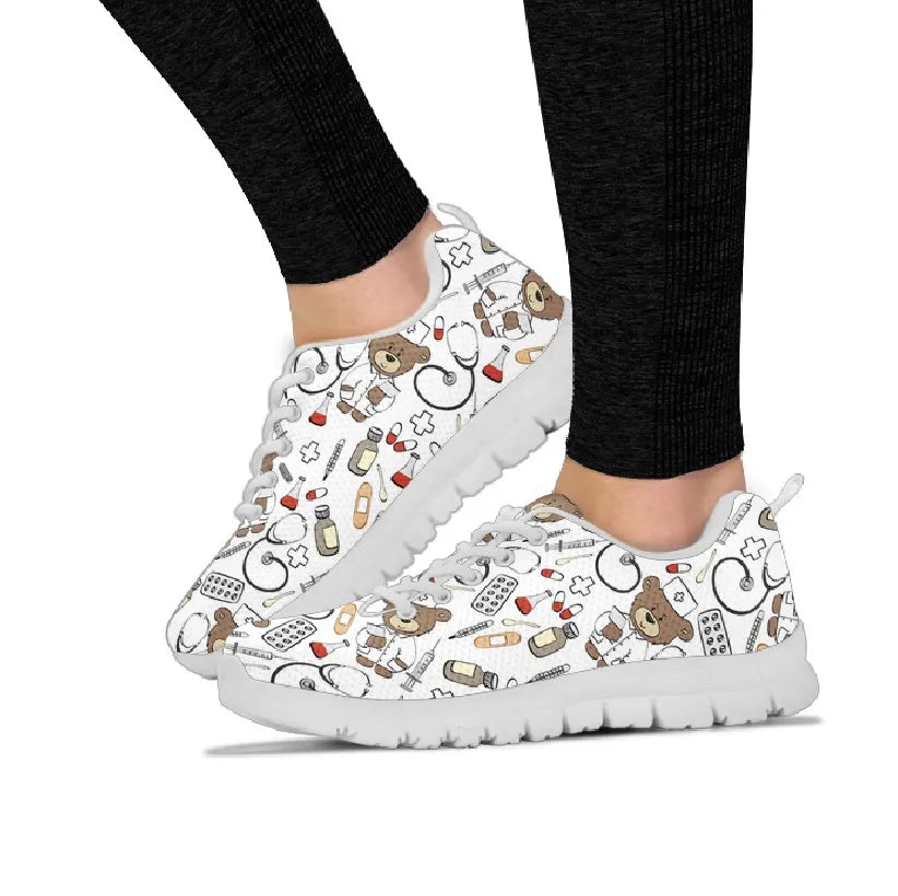 Bear Nurse Sneakers White