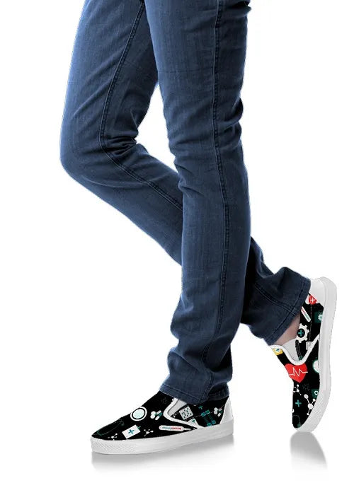Black Nurse Slip On Sneakers
