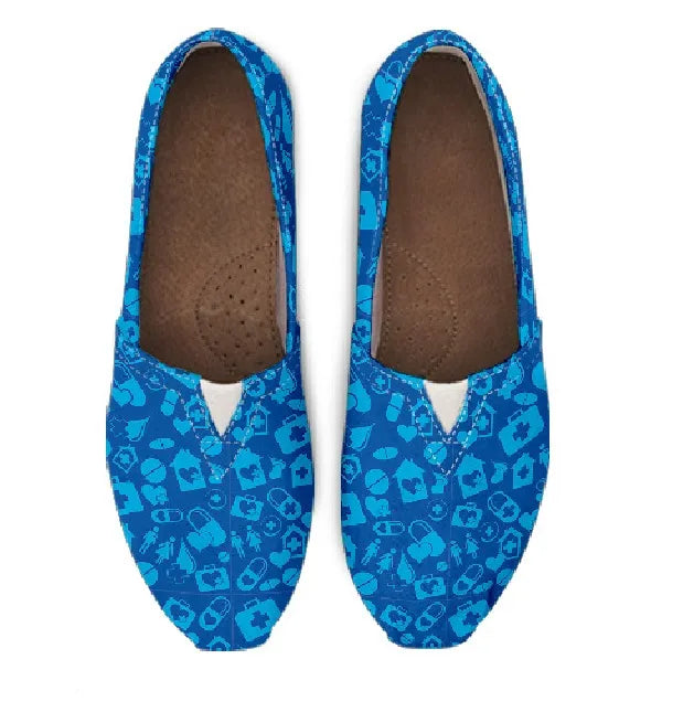 Blue Canvas Nurse Flats 7