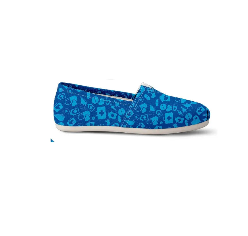 Blue Canvas Nurse Flats 7