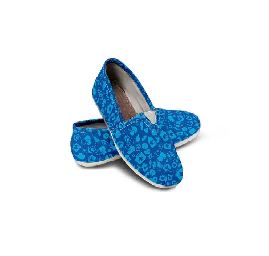 Blue Canvas Nurse Flats 7