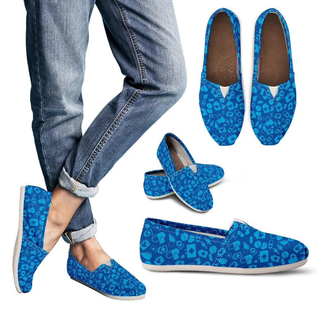 Blue Canvas Nurse Flats 7