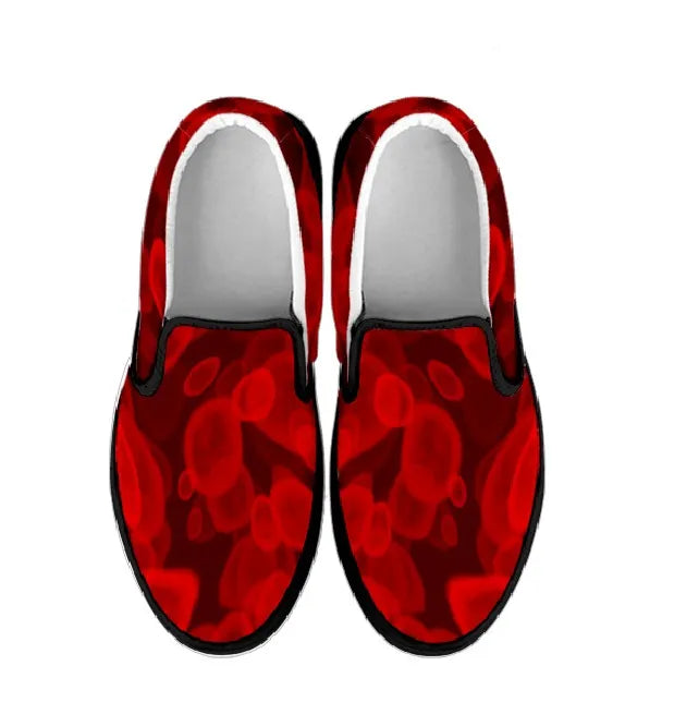 Red Blood Cell Nurse Slip Ons Sneakers