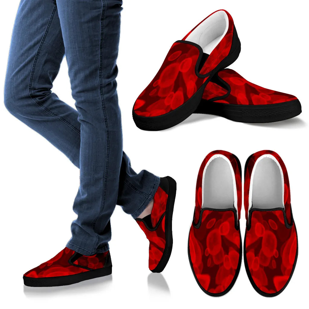 Red Blood Cell Nurse Slip Ons Sneakers