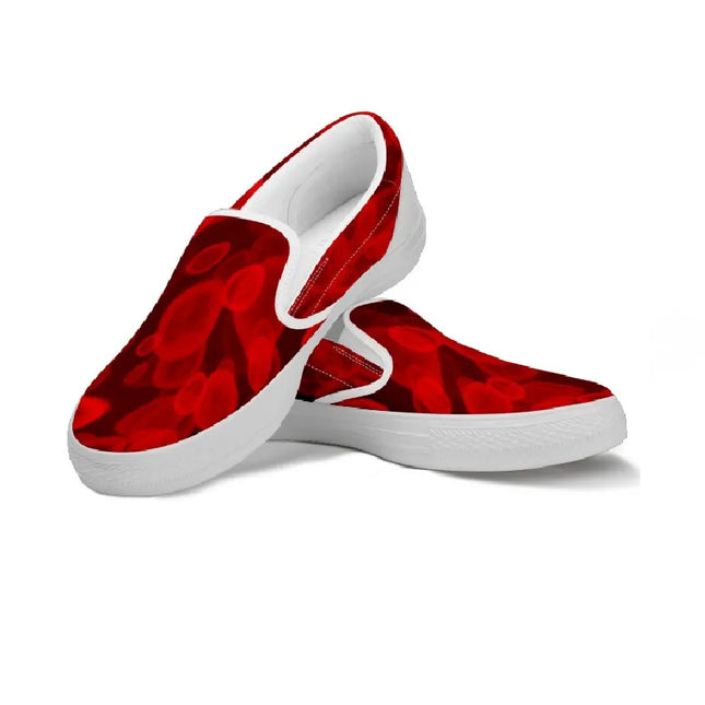 Sneakersy pielęgniarskie typu slip-on z motywem czerwonych krwinek