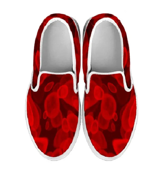 Red Blood Cell Nurse Slip Ons Sneakers