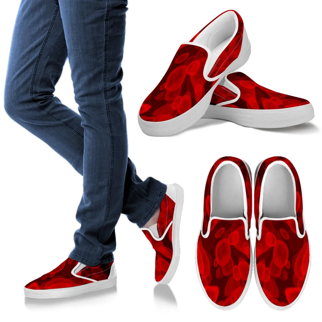 Red Blood Cell Nurse Slip Ons Sneakers