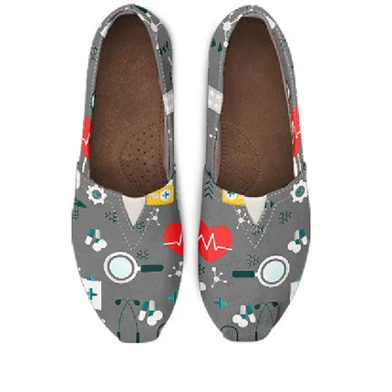 Grijze canvas verpleegsterschoenen