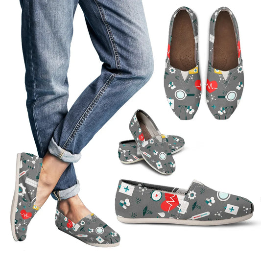 Gray Canvas Nurse Flats