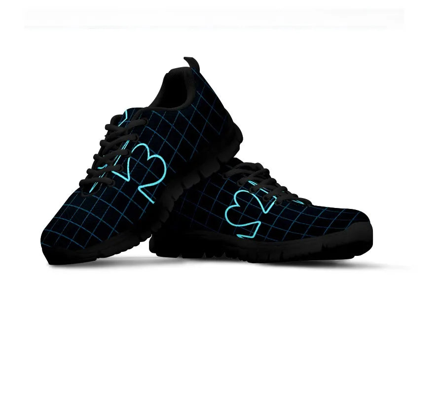 Black Mesh Nurse Sneakers With Picture of Nurse