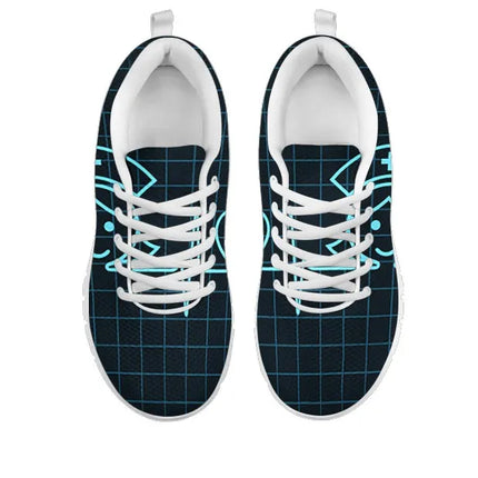 Czarne siateczkowe sneakersy pielęgniarskie z wizerunkiem pielęgniarki