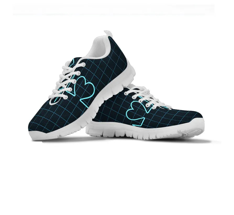 Black Mesh Nurse Sneakers With Picture of Nurse