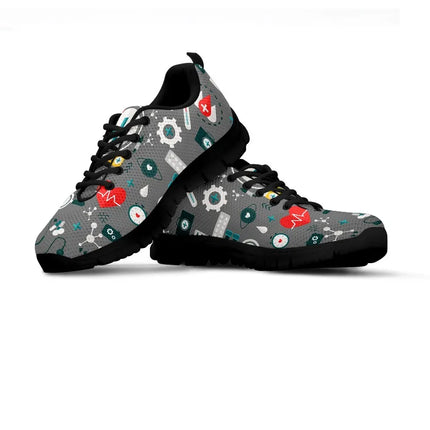 Sneakers da infermiera grigie in rete da donna 8