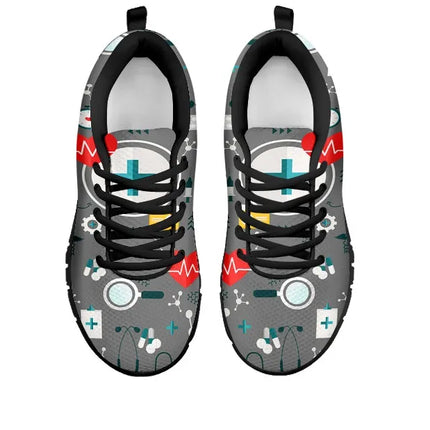 Sneakers da infermiera grigie in rete da donna 8