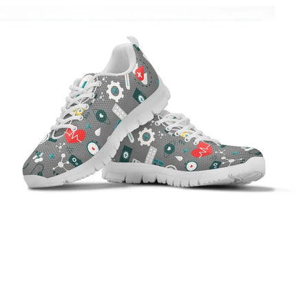 Sneakers da infermiera grigie in rete da donna 8