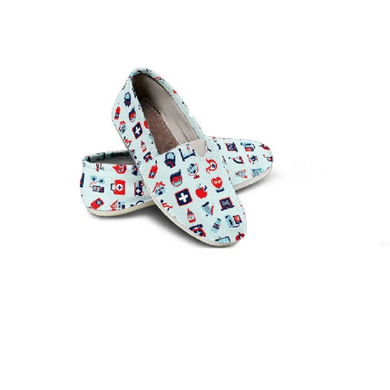 Lichtblauwe canvas verpleegstersschoenen