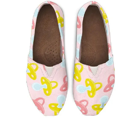 Lichtroze canvas platte schoenen 13 met fopspeensymbool