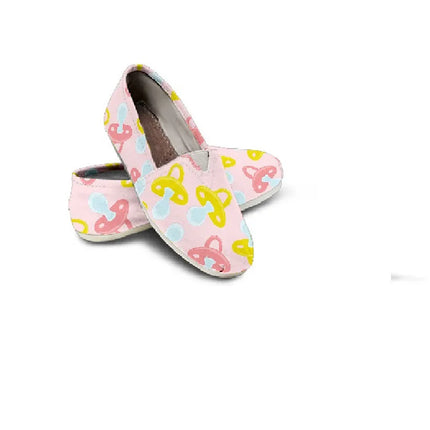 Lichtroze canvas platte schoenen 13 met fopspeensymbool