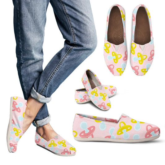 Light Pink Canvas Flats 13 With Pacifier Symbol