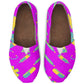 Women's Fuchsia Canvas Nurse Flats 2 With Yellow-Teal Medical Motif