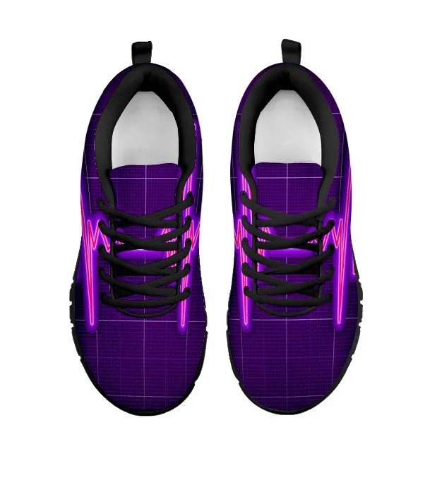 Purple Nurse Cardiogram Sneakers