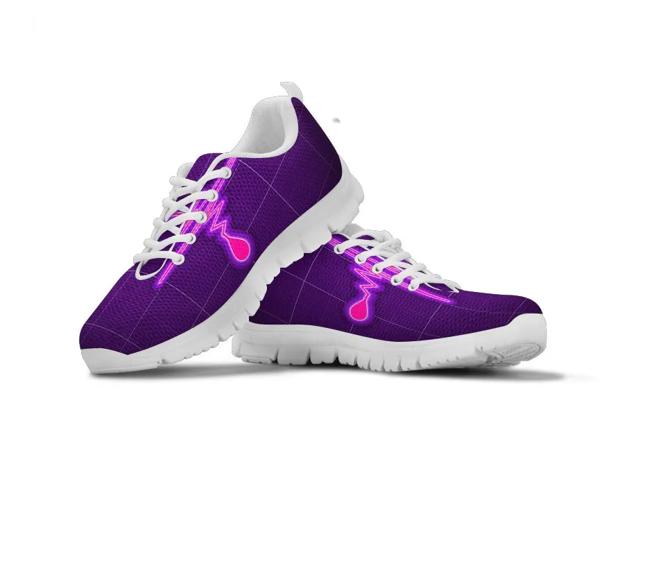 Purple Nurse Cardiogram Sneakers