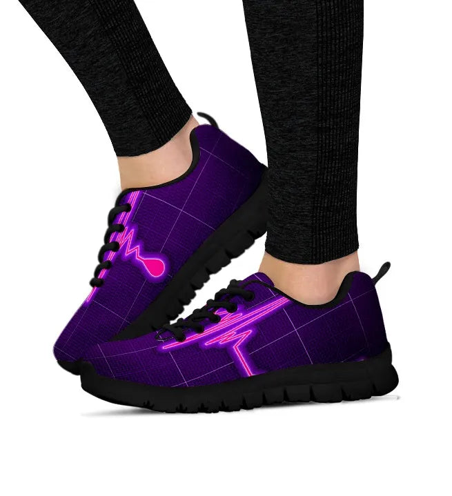 Purple Nurse Cardiogram Sneakers