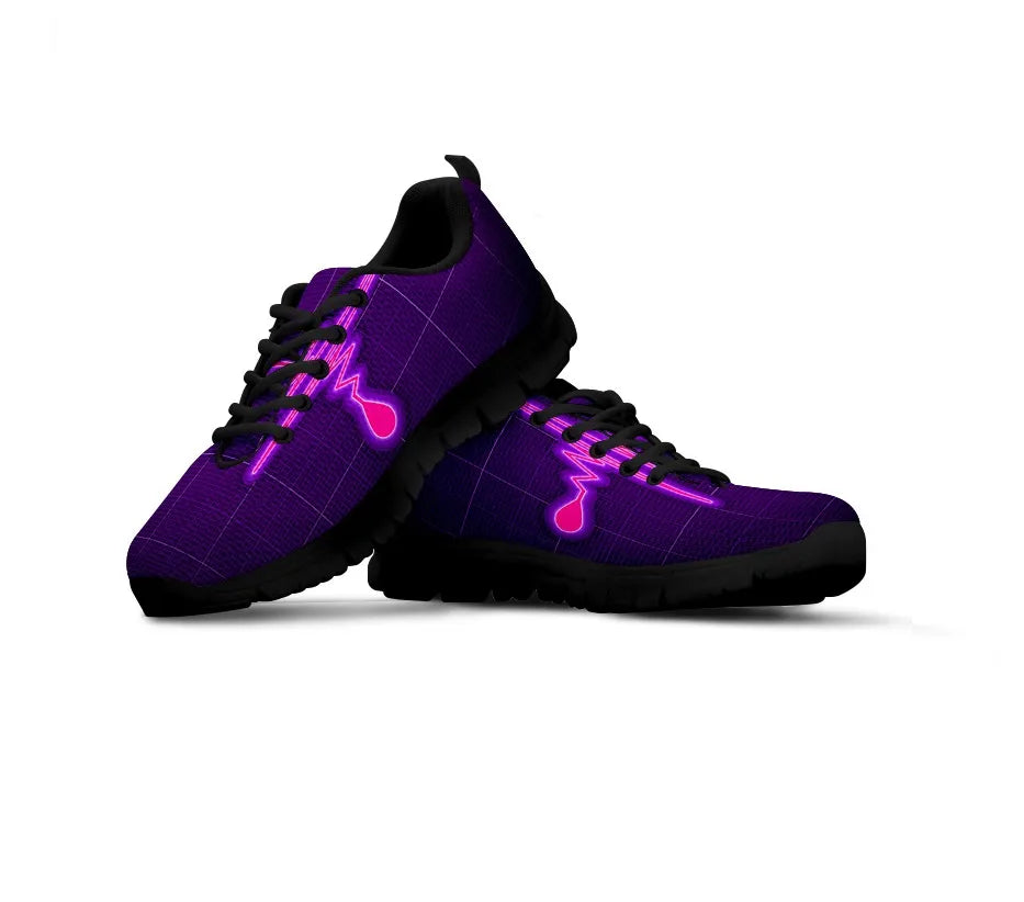 Purple Nurse Cardiogram Sneakers