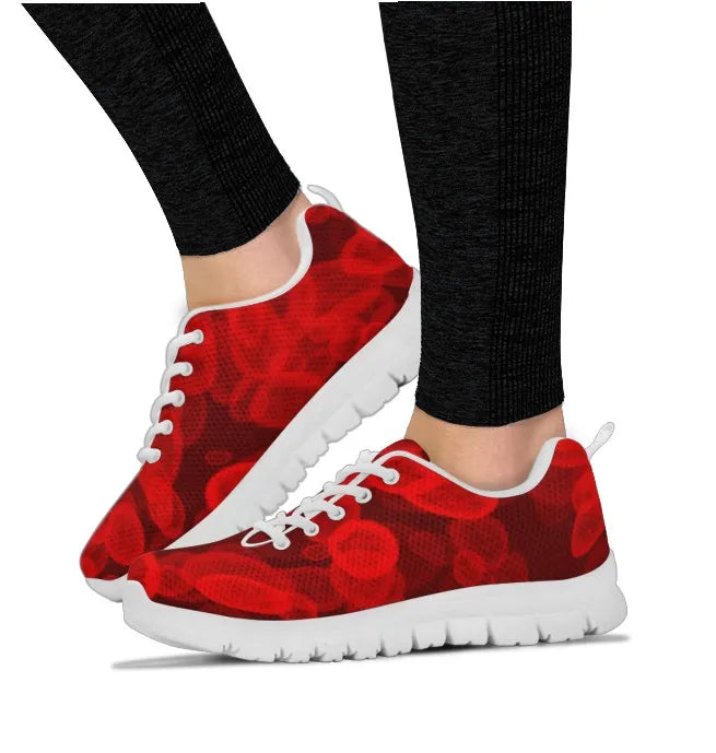 Red sneakers 2025 with white sole