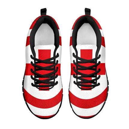 Damskie odważne czerwone sneakersy z siateczką i krzyżem