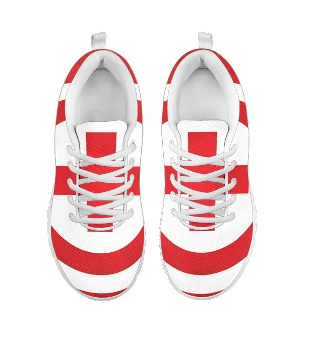 Women's Bold Red Cross Mesh Sneakers