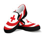 Women's Bold Red Cross Canvas Slips On Sneakers