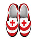 Women's Bold Red Cross Canvas Slips On Sneakers