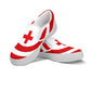 Women's Bold Red Cross Canvas Slips On Sneakers