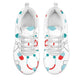 Weißer Mesh-Krankenschwester-Sneaker 10 mit blaugrünen/roten medizinischen Symbolen