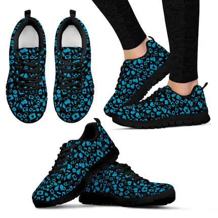 Sneakers da donna nere in mesh con grafiche mediche