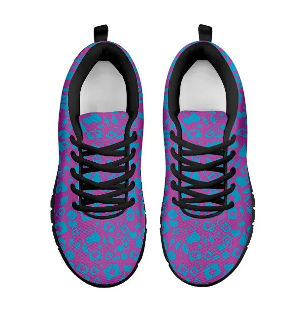 Women's Purple Mesh Nurse Sneakers With Medical Graphics
