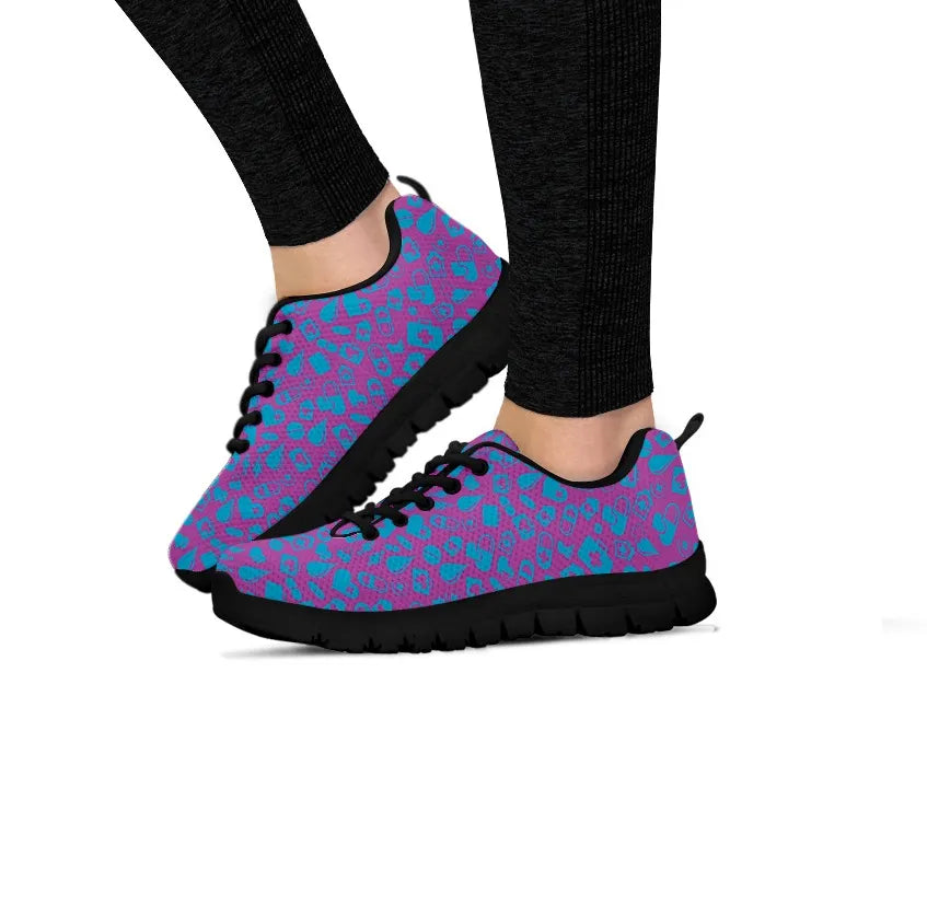 Women's Purple Mesh Nurse Sneakers With Medical Graphics