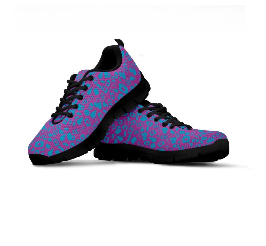 Women's Purple Mesh Nurse Sneakers With Medical Graphics