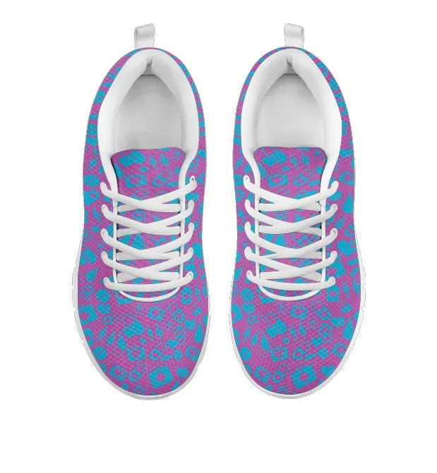 Women's Purple Mesh Nurse Sneakers With Medical Graphics