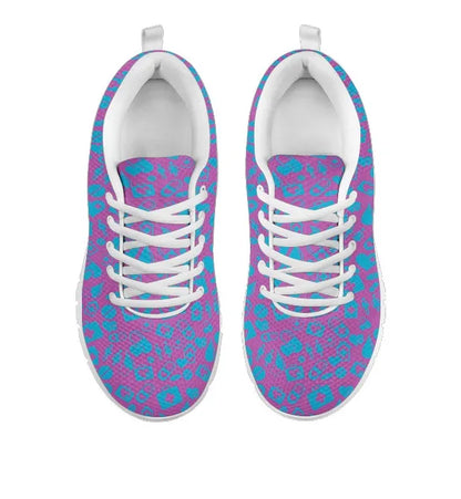 Women's Purple Mesh Nurse Sneakers With Medical Graphics
