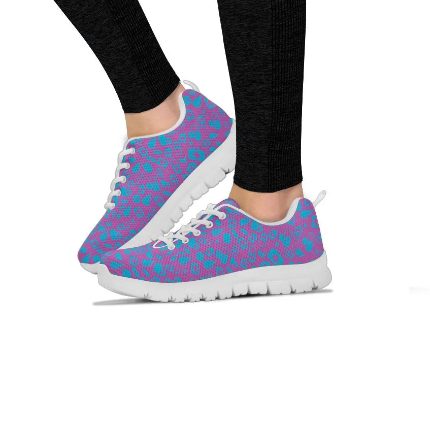 Women's Purple Mesh Nurse Sneakers With Medical Graphics