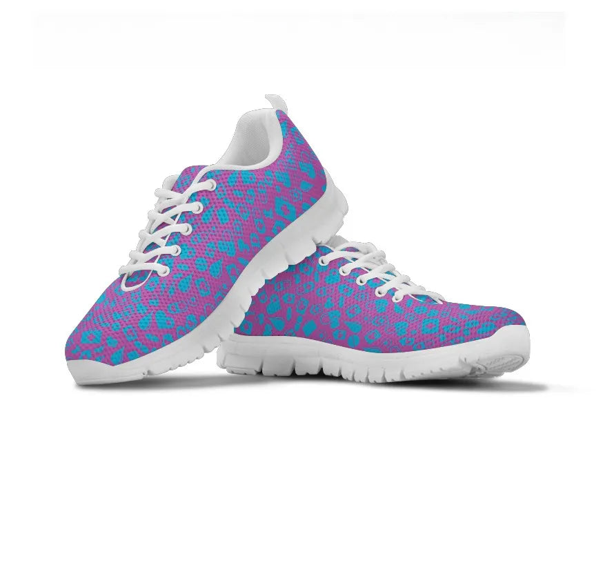 Women's Purple Mesh Nurse Sneakers With Medical Graphics