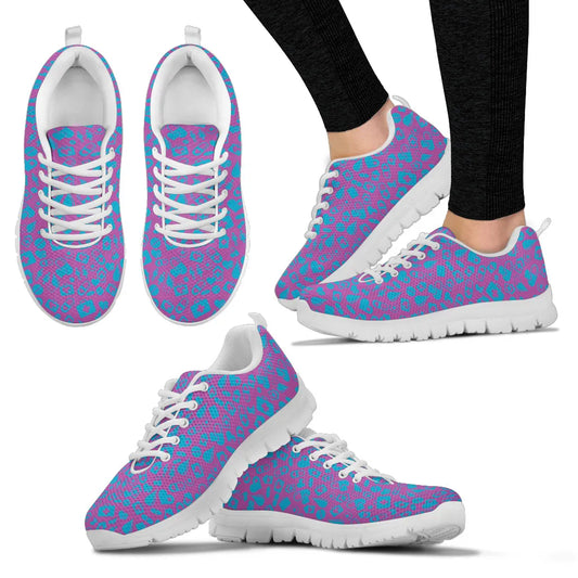 Women's Purple Mesh Nurse Sneakers With Medical Graphics