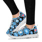 Women's Black Mesh Nurse Sneakers 3 With Blue-White Medical Icons